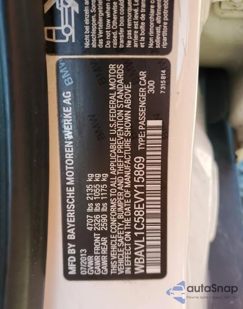 2014 BMW X1 xDrive28I from USA, damaged, VIN WBAVL1C58EVY15869